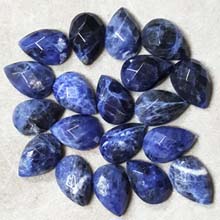 10X15MM FACETED PEAR CABOCHON SODLITE(8PCS/BAG)